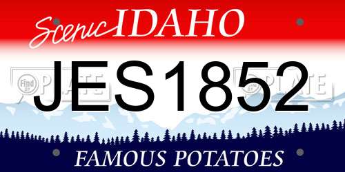 JES1852 Idaho License Plate