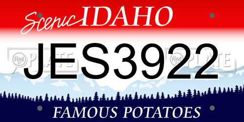 JES3922 Idaho License Plate