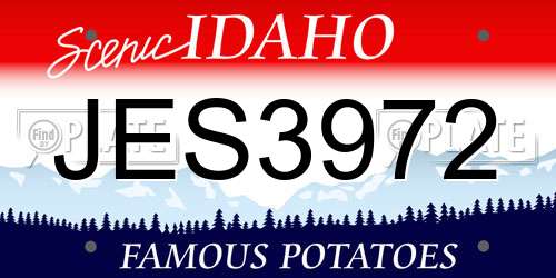 JES3972 Idaho License Plate