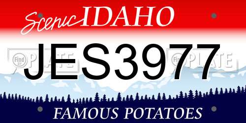 JES3977 Idaho License Plate