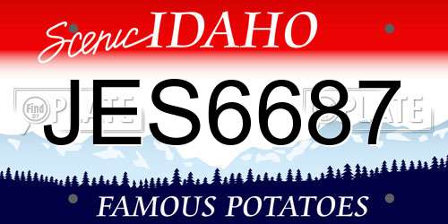 JES6687 Idaho License Plate