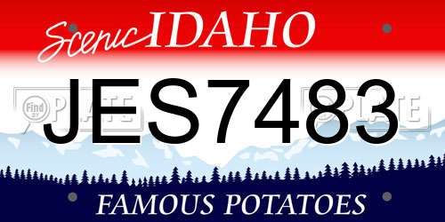 JES7483 Idaho License Plate