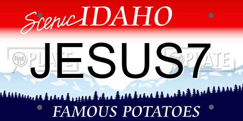 JESUS7 Idaho License Plate