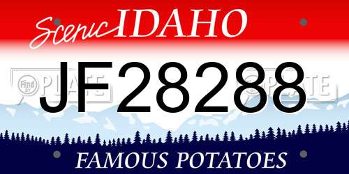 JF28288 Idaho License Plate