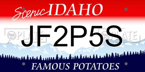 JF2P5S Idaho License Plate