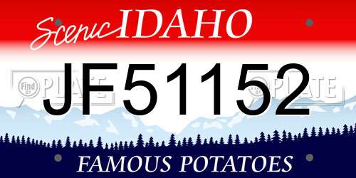 JF51152 Idaho License Plate