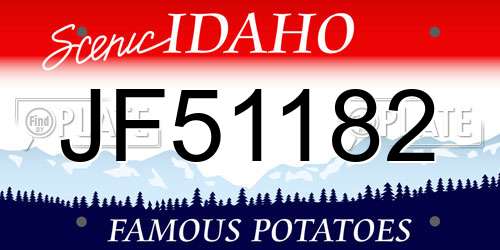 JF51182 Idaho License Plate