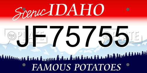 JF75755 Idaho License Plate