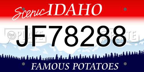 JF78288 Idaho License Plate