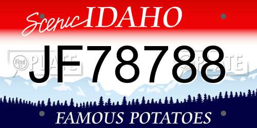 JF78788 Idaho License Plate