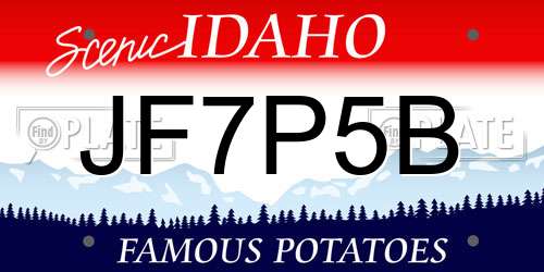 JF7P5B Idaho License Plate