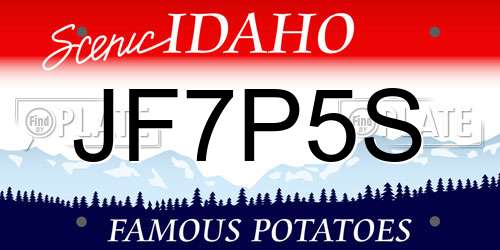 JF7P5S Idaho License Plate