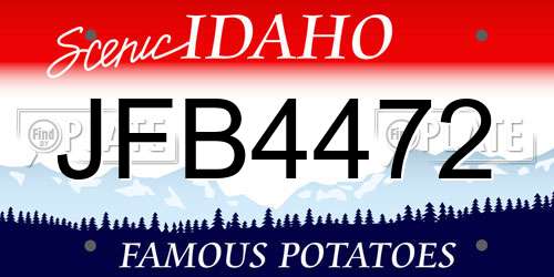 JFB4472 Idaho License Plate