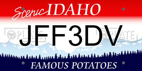 JFF3DV Idaho License Plate