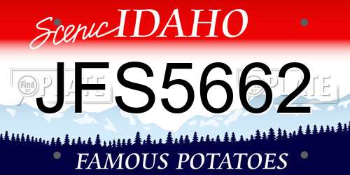 JFS5662 Idaho License Plate