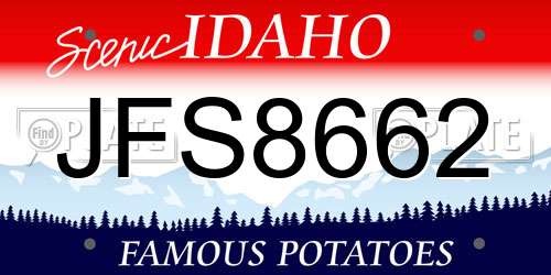 JFS8662 Idaho License Plate