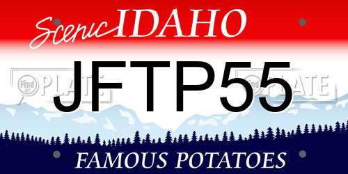 JFTP55 Idaho License Plate