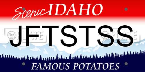 JFTSTSS Idaho License Plate