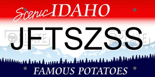 JFTSZSS Idaho License Plate