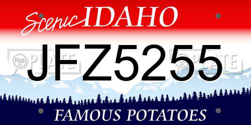 JFZ5255 Idaho License Plate