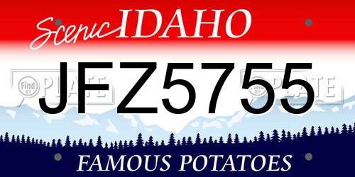 JFZ5755 Idaho License Plate