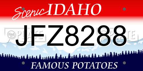 JFZ8288 Idaho License Plate