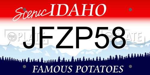 JFZP58 Idaho License Plate