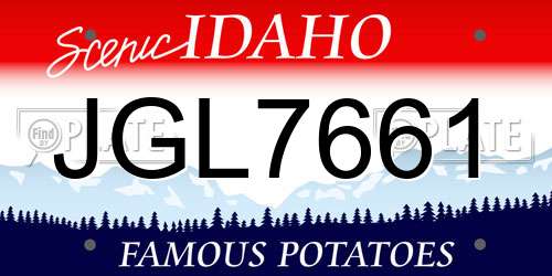 JGL7661 Idaho License Plate