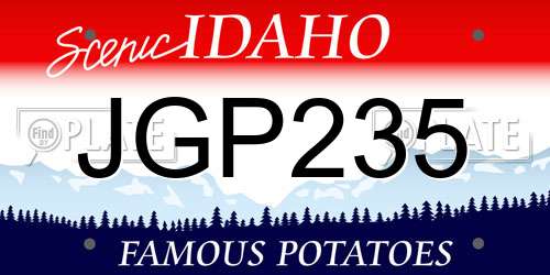 JGP235 Idaho License Plate