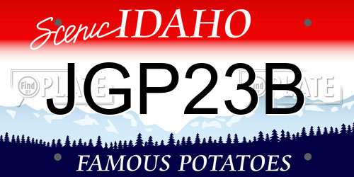 JGP23B Idaho License Plate