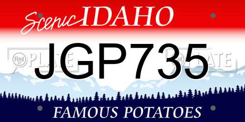 JGP735 Idaho License Plate