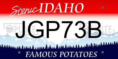 JGP73B Idaho License Plate