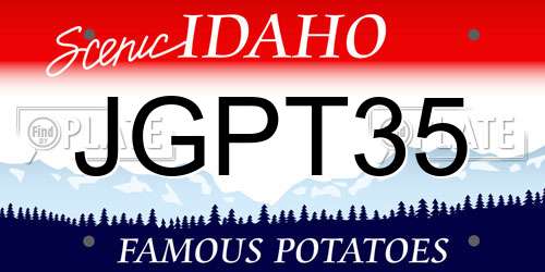 JGPT35 Idaho License Plate