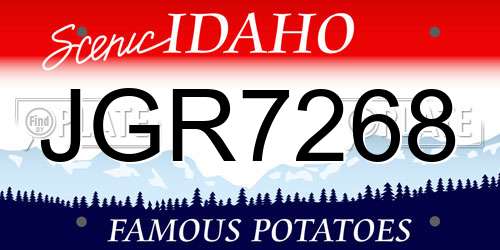 JGR7268 Idaho License Plate