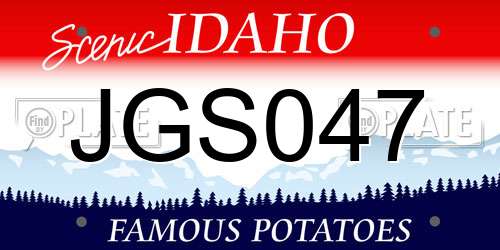 JGS047 Idaho License Plate