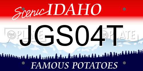 JGS04T Idaho License Plate