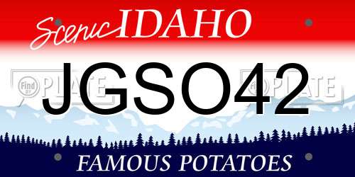 JGSO42 Idaho License Plate