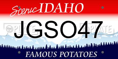 JGSO47 Idaho License Plate