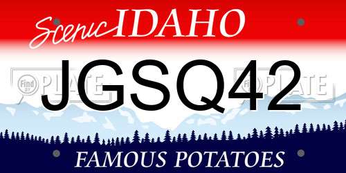 JGSQ42 Idaho License Plate