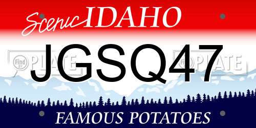 JGSQ47 Idaho License Plate