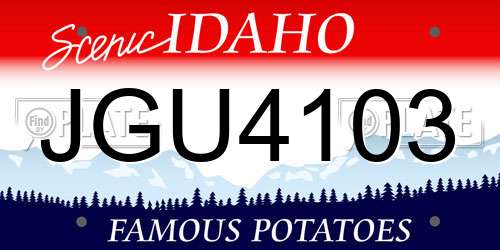 JGU4103 Idaho License Plate
