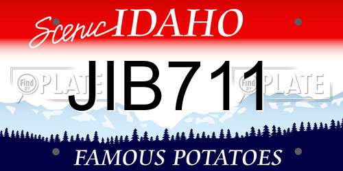 JIB711 Idaho License Plate