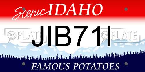 JIB71I Idaho License Plate