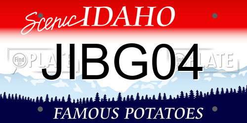 JIBG04 Idaho License Plate