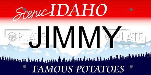 JIMMY Idaho License Plate