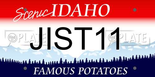 JIST11 Idaho License Plate
