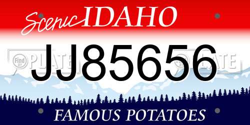 JJ85656 Idaho License Plate