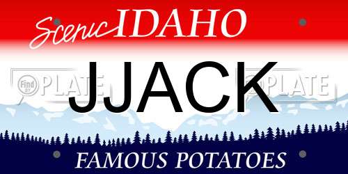 JJACK Idaho License Plate