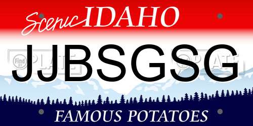 JJBSGSG Idaho License Plate