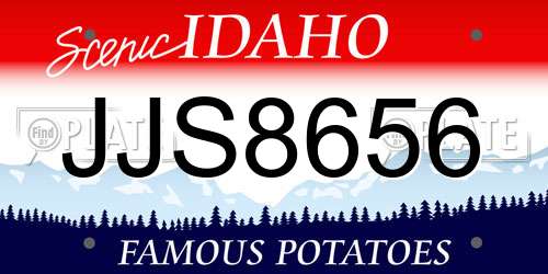 JJS8656 Idaho License Plate